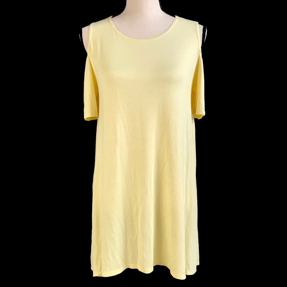 Pinkblush Tops - Pink Blush Yellow Cold Shoulder Tunic